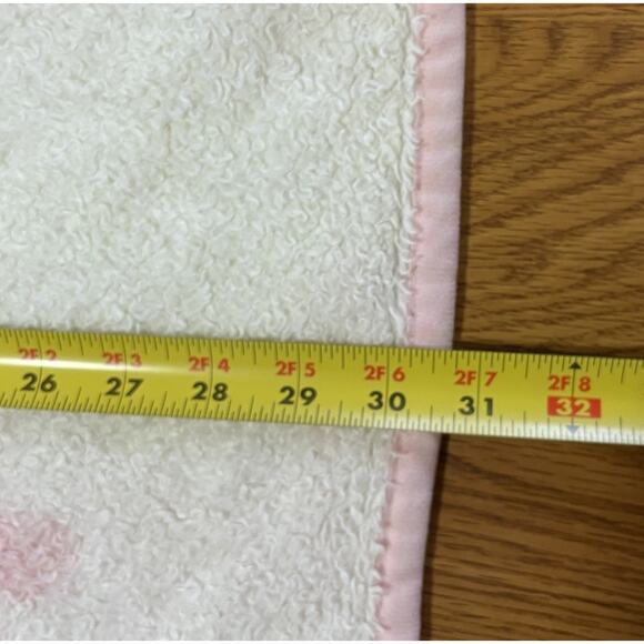 Carters Pink Bunny Baby Blanket Plush Fleece Rabbit Flowers Butterfly *READ* - Picture 7 of 8